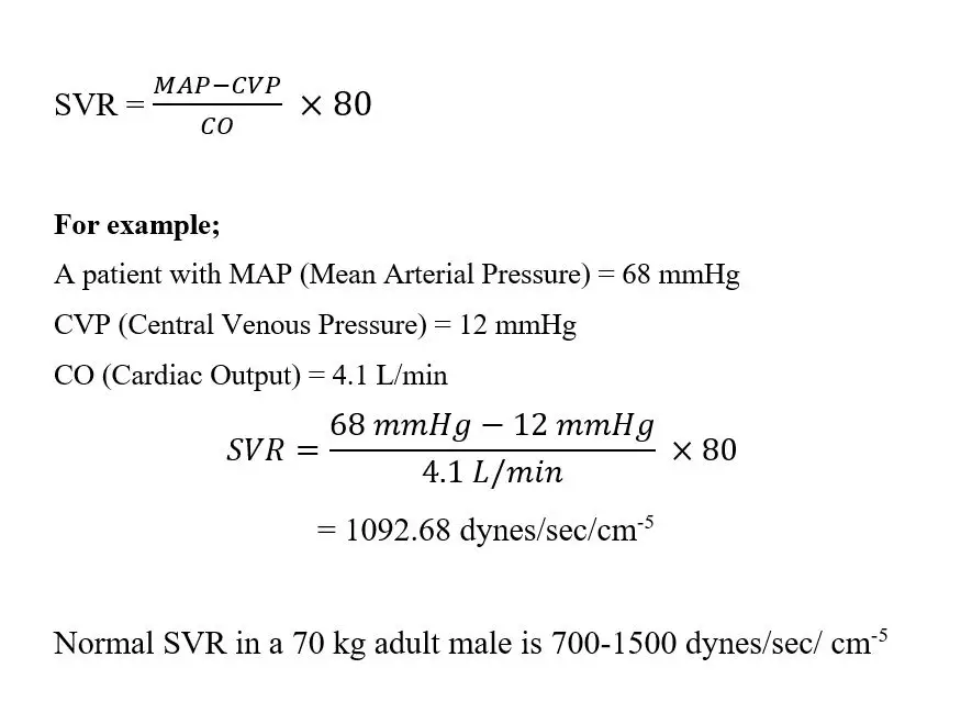 Systemic Vascular Resistance Calculation