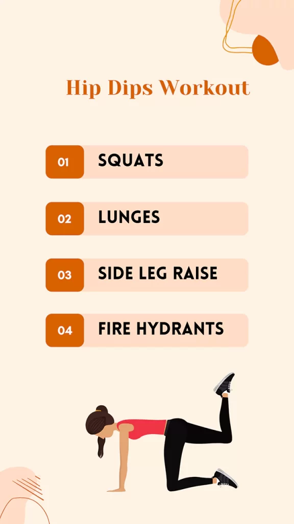 Hip Dips Workout infographics