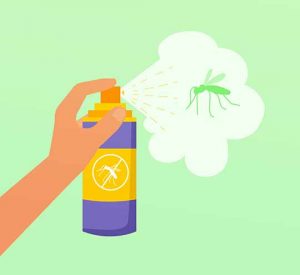 Use mosquito spray to prevent mosquito bite on eyelid